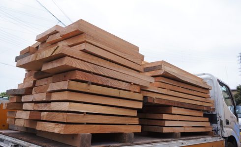 店舗使用一枚板テーブル