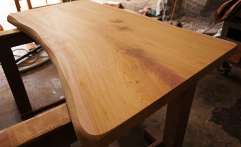 ケヤキ無垢天板