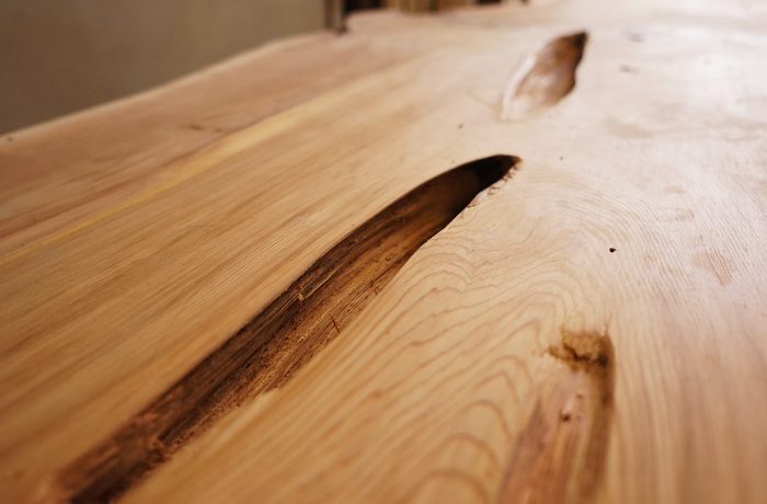 屋久杉一枚板のアップ