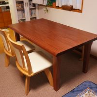 ブビンガ天然木テーブル