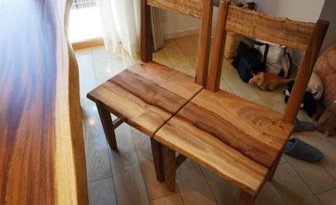 手作り一枚板無垢椅子