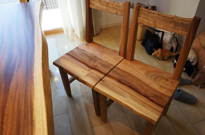 手作り一枚板無垢椅子