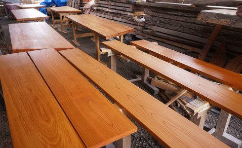 ケヤキ無垢カウンター