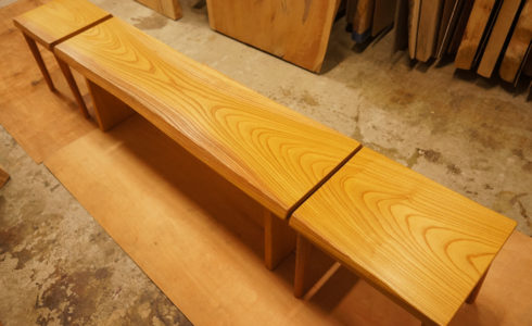 ケヤキ一枚板ベンチ