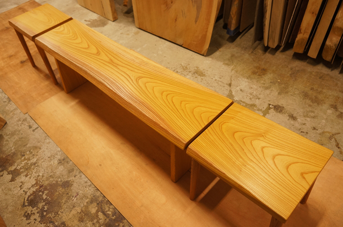 ケヤキ一枚板ベンチ