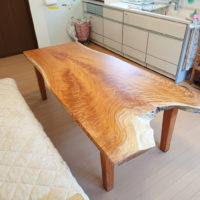 ケヤキ変形一枚板テーブル