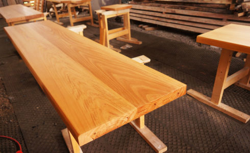 ケヤキ無垢カウンター