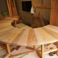 天然木円形カウンター