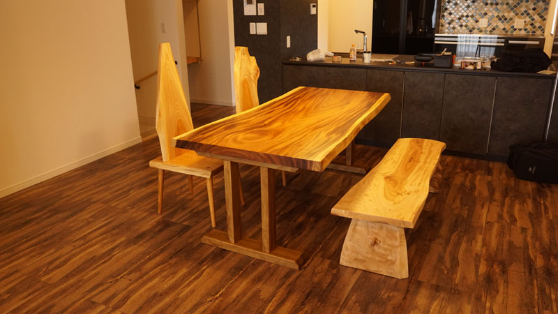 天然木無垢ダイニングセット