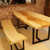 栃一枚板ダイニングテーブルセット