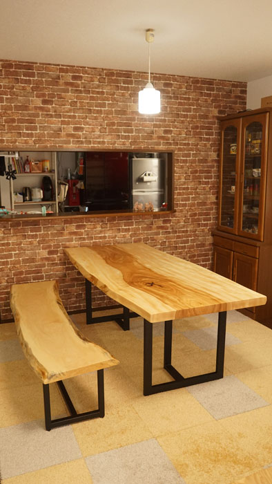 栃一枚板テーブル