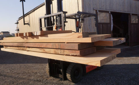 店舗カウンター用一枚板