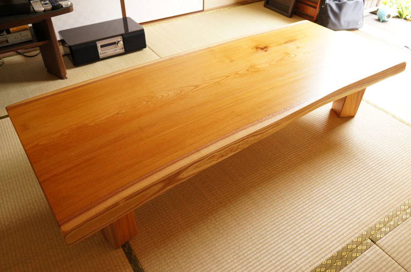ケヤキ一枚板座卓
