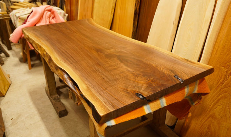 ウォルナット無垢一枚板天板