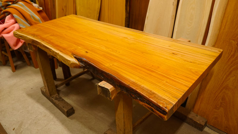 ケヤキ無垢一枚板テーブル