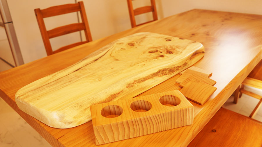 一枚板端材の小物