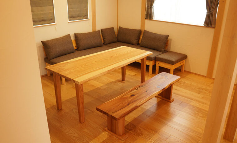 無垢一枚板ダイニングテーブルセット