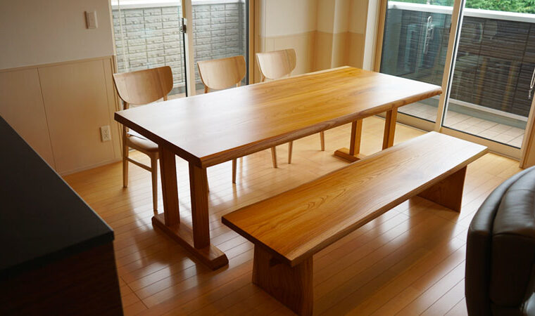 ケヤキ無垢ダイニングセット