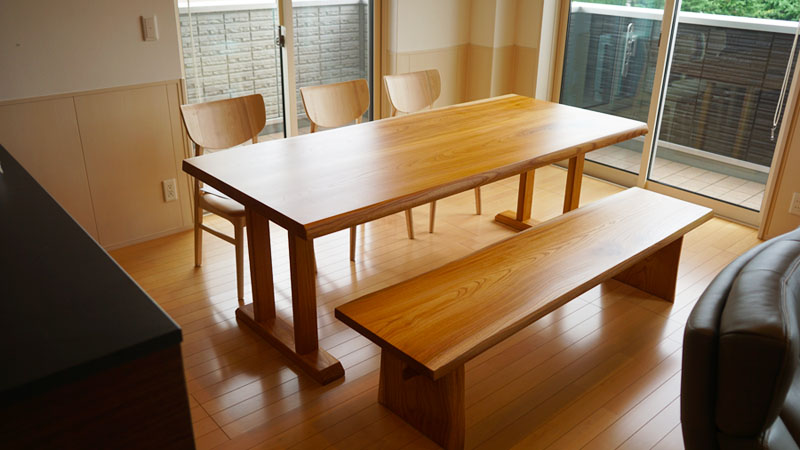 ケヤキ無垢ダイニングセット