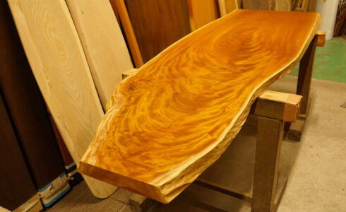 ケヤキ無垢一枚板デスク