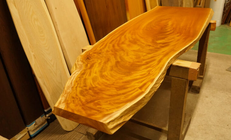 ケヤキ無垢一枚板デスク