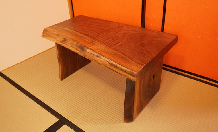 無垢一枚板文机