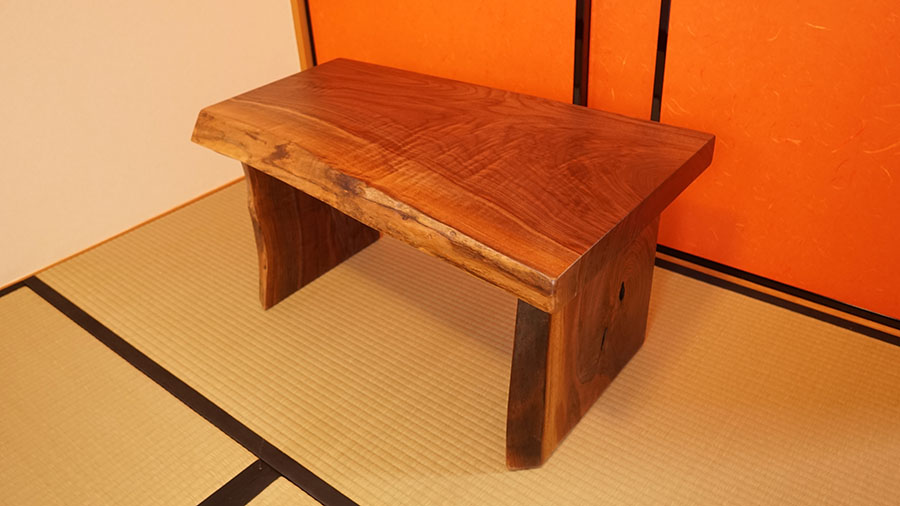 無垢一枚板文机