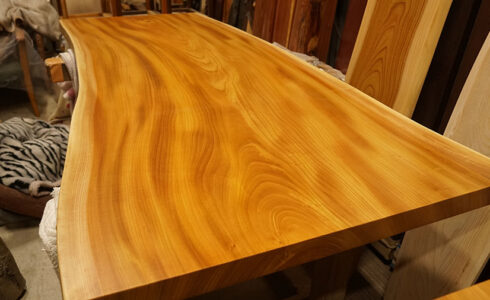 ケヤキ無垢一枚板ダイニングテーブル天板