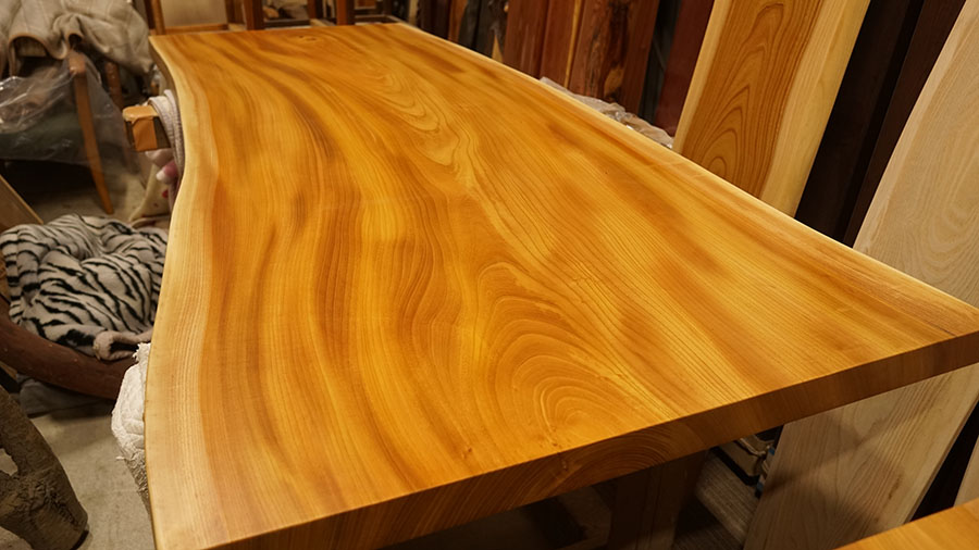 ケヤキ無垢一枚板ダイニングテーブル天板