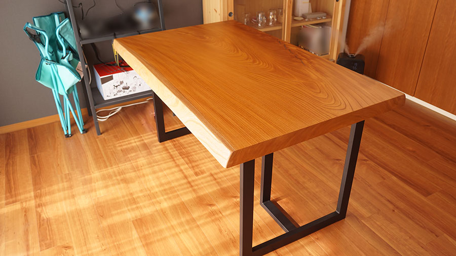 ケヤキ一枚板ダイニングテーブル
