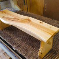 栃一枚板ベンチ