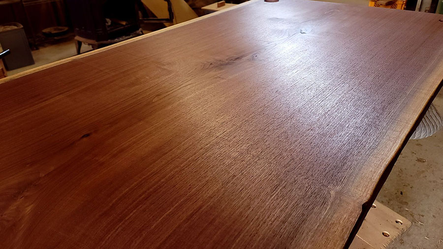 ブラックウォルナット一枚板オイル塗装