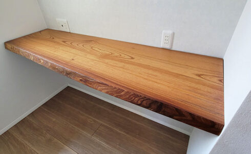 無垢一枚板書斎カウンターテーブル