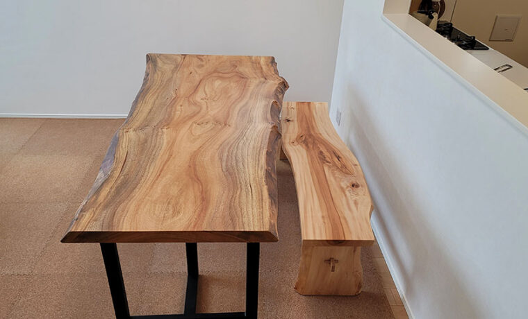 無垢一枚板ダイニングテーブルセット