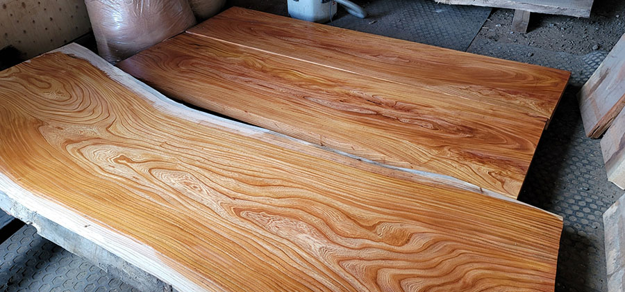 欅二枚接ぎテーブル