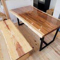 杉一枚板ダイニングテーブルセット