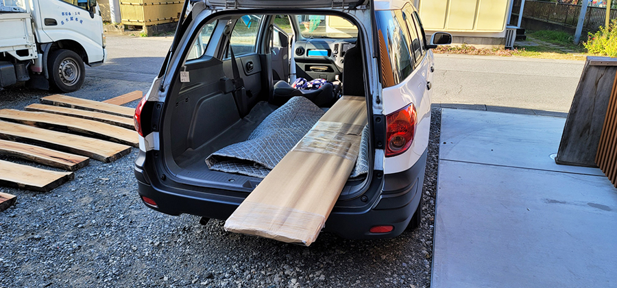 ケヤキ一枚板カウンターお引き取り