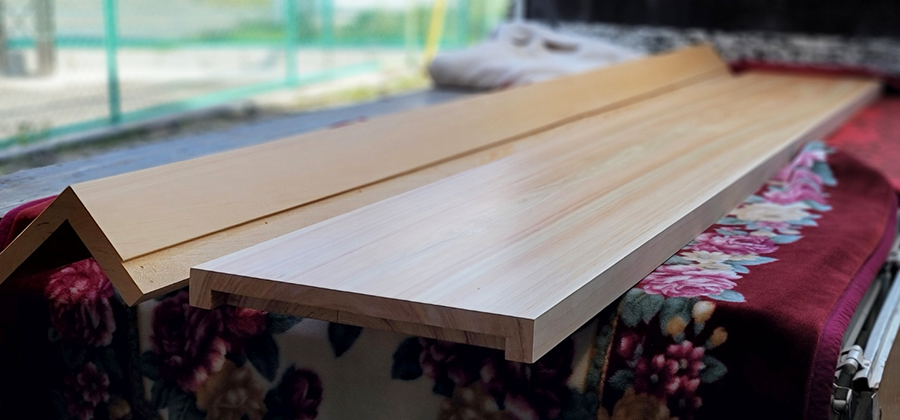 桧一枚板カウンター