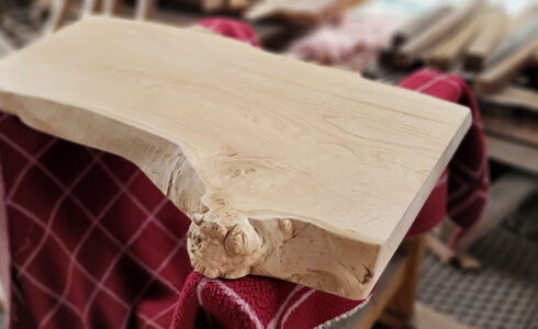 栗一枚板デスク