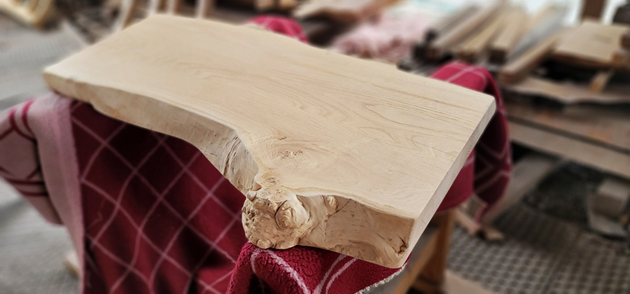 栗一枚板デスク