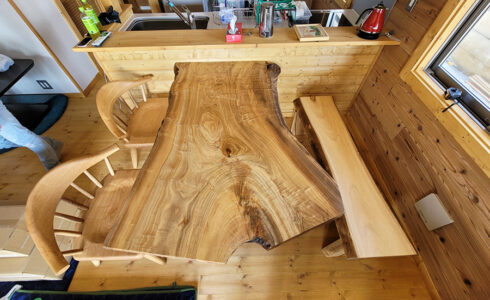 楠一枚板ダイニングテーブルセット