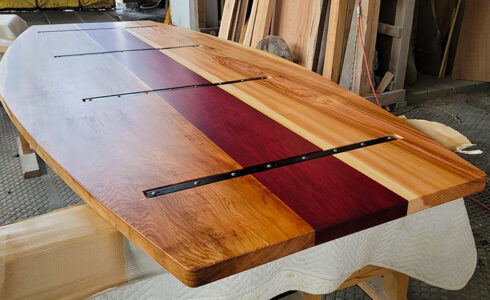 舟形会議テーブル|一枚板