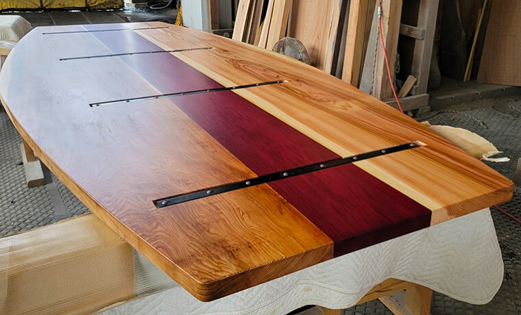 舟形会議テーブル｜一枚板