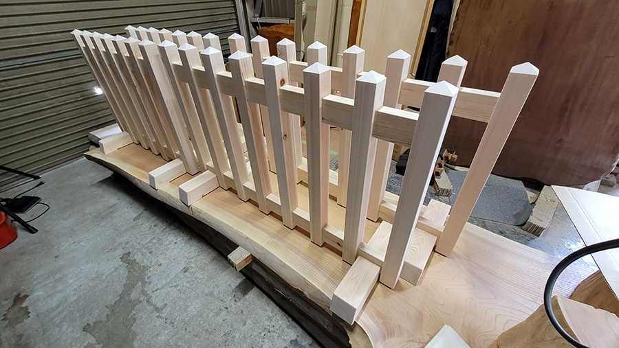 木の車止め ヒノキ材