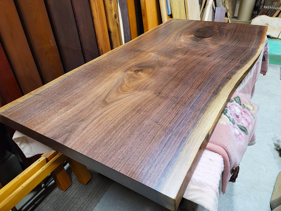 ブラックウォルナット一枚板テーブル天板