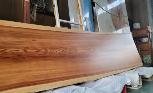 杉の木一枚板看板製作