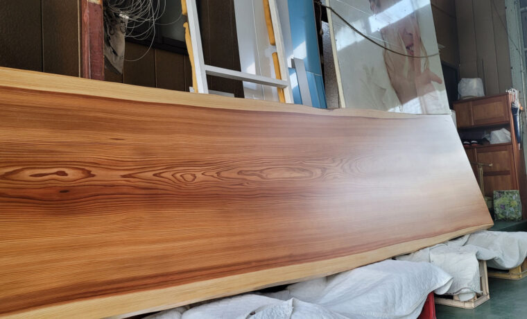 杉の木一枚板看板製作