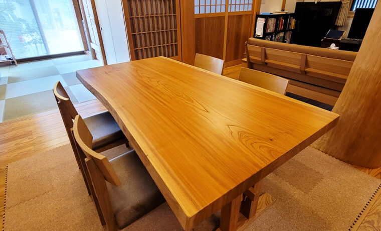 欅一枚板テーブル