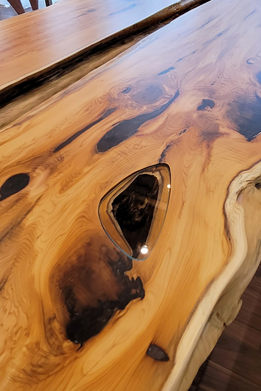 一枚板テーブル|ガラス