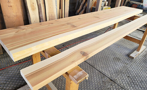 杉一枚板カウンターセット